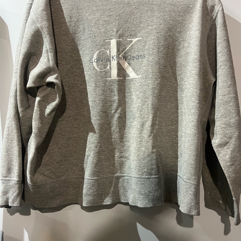 Vintage Calvin Klein Jeans Light Gray Interior Logo Sweatshirt